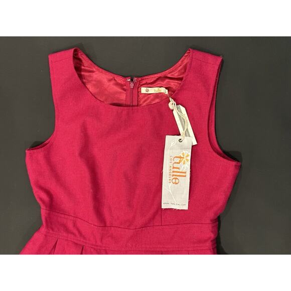 Anthropologie Tulle NEW Dress Women’s Size L Wool Blend Red Burgundy - Picture 6 of 11